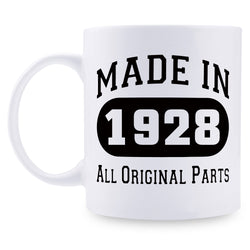 91st Birthday Gifts for Men - 1928 Birthday Gifts for Men, 91 Years Old Birthday Gifts Coffee Mug for Dad, Husband, Friend, Brother, Him, Colleague, Coworker - 11oz