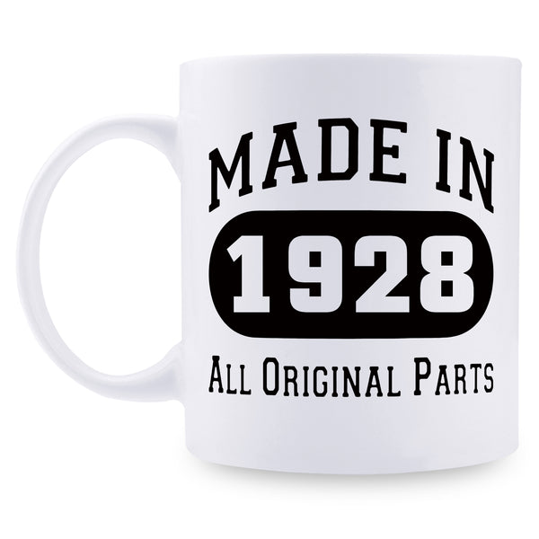 91st Birthday Gifts for Men - 1928 Birthday Gifts for Men, 91 Years Old Birthday Gifts Coffee Mug for Dad, Husband, Friend, Brother, Him, Colleague, Coworker - 11oz