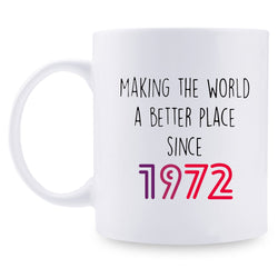 47th Birthday Gifts for Women - 1972 Birthday Gifts for Women, 47 Years Old Birthday Gifts Coffee Mug for Mom, Wife, Friend, Sister, Her, Colleague, Coworker - 11oz