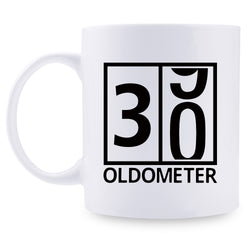 30th Birthday Gifts for Men - 1989 Birthday Gifts for Men, 30 Years Old Birthday Gifts Coffee Mug for Dad, Husband, Friend, Brother, Him, Colleague, Coworker, Oldometer Mug - 11oz