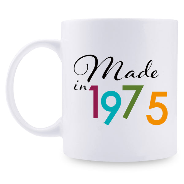 44th Birthday Gifts for Women - 1975 Birthday Gifts for Women, 44 Years Old Birthday Gifts Coffee Mug for Mom, Wife, Friend, Sister, Her, Colleague, Coworker - 11oz