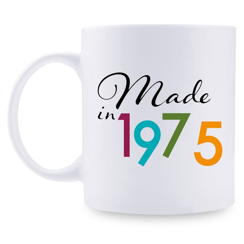 44th Birthday Gifts for Women - 1975 Birthday Gifts for Women, 44 Years Old Birthday Gifts Coffee Mug for Mom, Wife, Friend, Sister, Her, Colleague, Coworker - 11oz