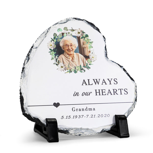 Personalized Photo Memorial Rock Slate with Stand  Sympathy Gift for Loss of Loved One