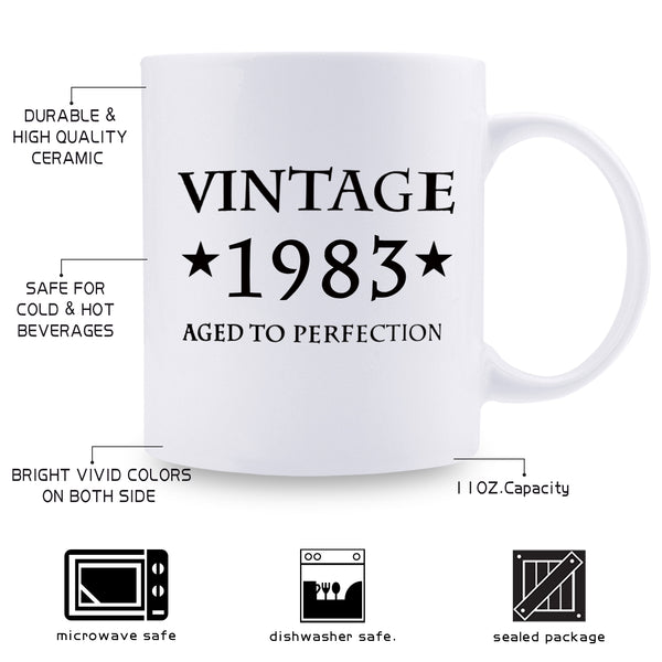 36th Birthday Gifts for Men - 1983 Birthday Gifts for Men, 36 Years Old Birthday Gifts Coffee Mug for Dad, Husband, Friend, Brother, Him, Colleague, Coworker - 11oz