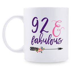 92nd Birthday Gifts for Women - 1927 Birthday Gifts for Women, 92 Years Old Birthday Gifts Coffee Mug for Mom, Wife, Friend, Sister, Her, Colleague, Coworker - 11oz