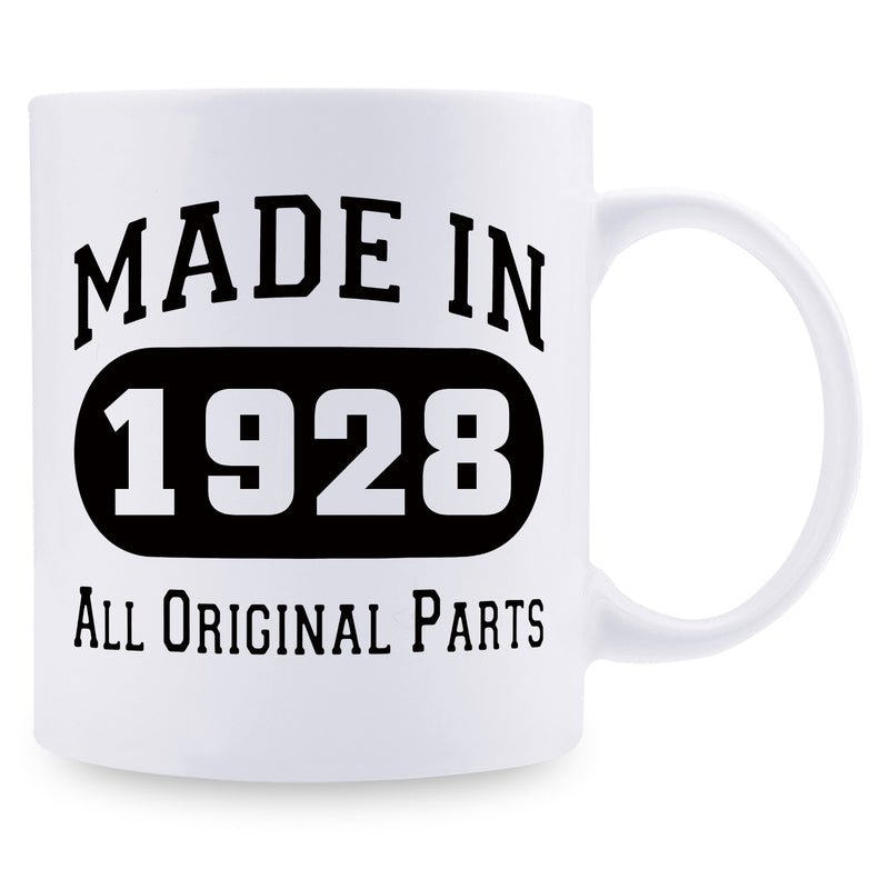 91st Birthday Gifts for Men - 1928 Birthday Gifts for Men, 91 Years Old Birthday Gifts Coffee Mug for Dad, Husband, Friend, Brother, Him, Colleague, Coworker - 11oz