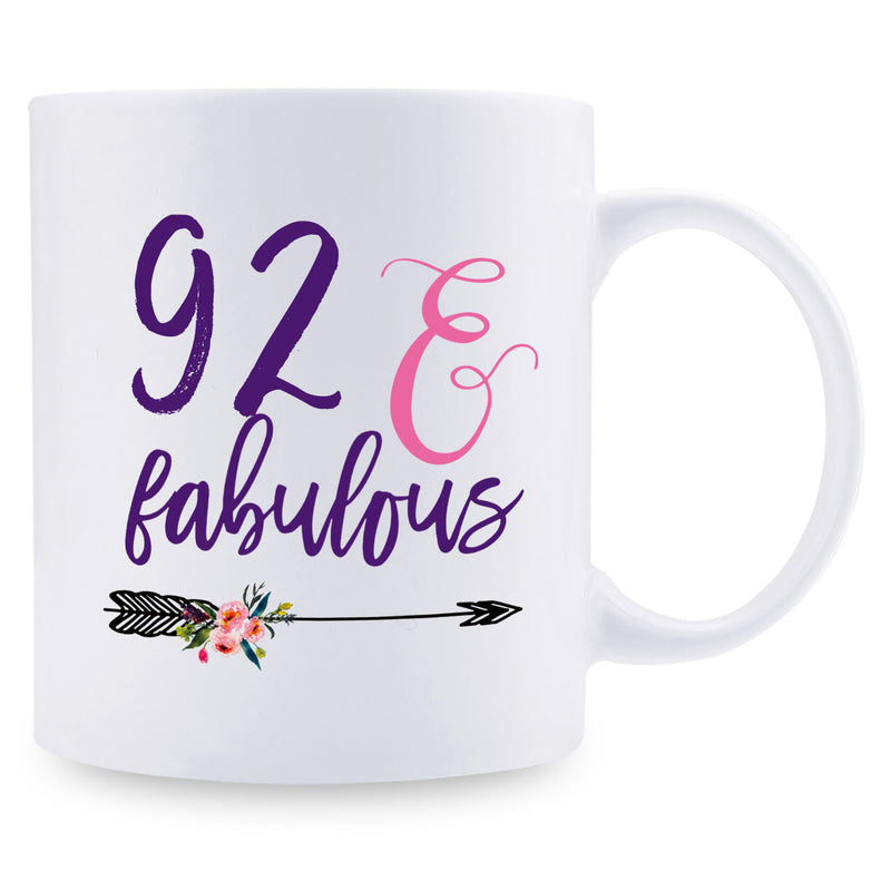 92nd Birthday Gifts for Women - 1927 Birthday Gifts for Women, 92 Years Old Birthday Gifts Coffee Mug for Mom, Wife, Friend, Sister, Her, Colleague, Coworker - 11oz