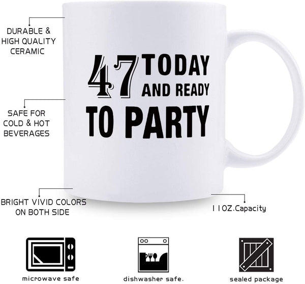 47th Birthday Gifts for Men - 1972 Birthday Gifts for Men, 47 Years Old Birthday Gifts Coffee Mug for Dad, Husband, Friend, Brother, Him, Colleague, Coworker - 11oz