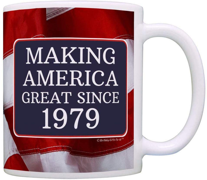 40th Birthday Gifts For Women Coffee Mug Tea Cup All Making America Great Since 1979 Birthday Mug Birthday Gifts Red,15 oz American Flag,2