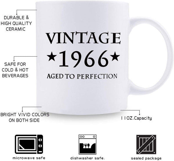 53rd Birthday Gifts for Men - 1966 Birthday Gifts for Men, 53 Years Old Birthday Gifts Coffee Mug for Dad, Husband, Friend, Brother, Him, Colleague, Coworker - 11oz