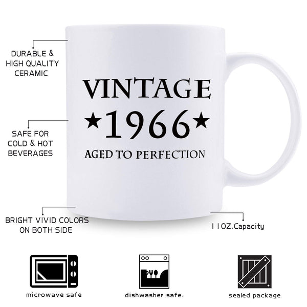 53rd Birthday Gifts for Women - 1966 Birthday Gifts for Women, 53 Years Old Birthday Gifts Coffee Mug for Mom, Wife, Friend, Sister, Her, Colleague, Coworker - 11oz