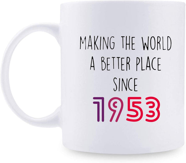 66th Birthday Gifts for Women - 1953 Birthday Gifts for Women, 66 Years Old Birthday Gifts Coffee Mug for Mom, Wife, Friend, Sister, Her, Colleague, Coworker - 11oz