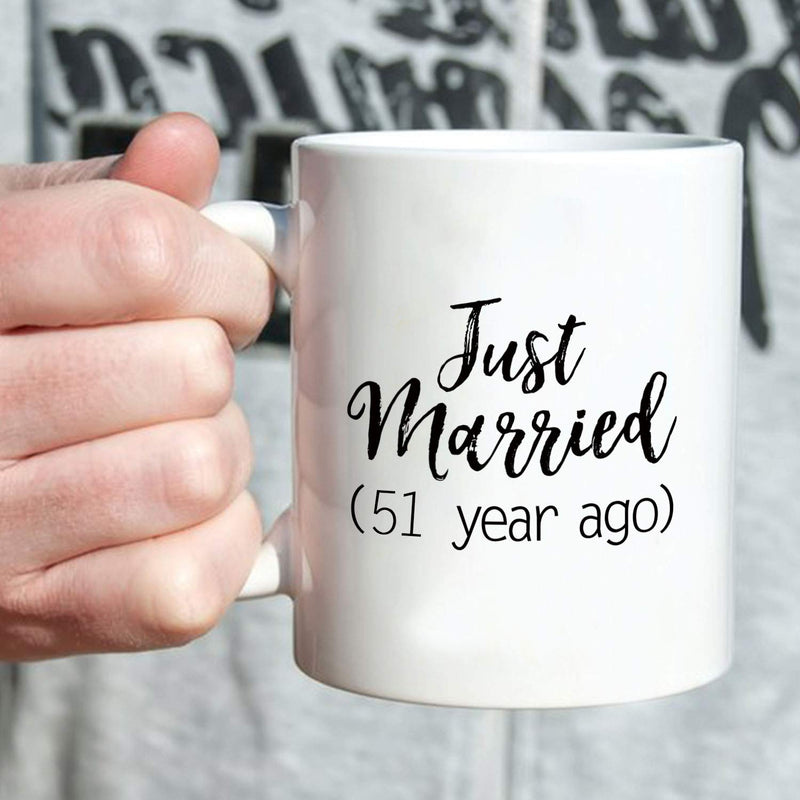 51st Anniversary Gifts - 51st Wedding Anniversary Gifts for Couple, 51 Year Anniversary Gifts 11oz Funny Coffee Mug for Couples, Husband, Hubby, Wife, Wifey, Her, Him, just married