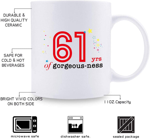 61st Birthday Gifts for Men - 1958 Birthday Gifts for Men, 61 Years Old Birthday Gifts Coffee Mug for Dad, Husband, Friend, Brother, Him, Colleague, Coworker - 11oz