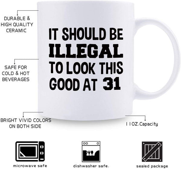 31st Birthday Gifts for Women - 1988 Birthday Gifts for Women, 31 Years Old Birthday Gifts Coffee Mug for Mom, Wife, Friend, Sister, Her, Colleague, Coworker - 11oz