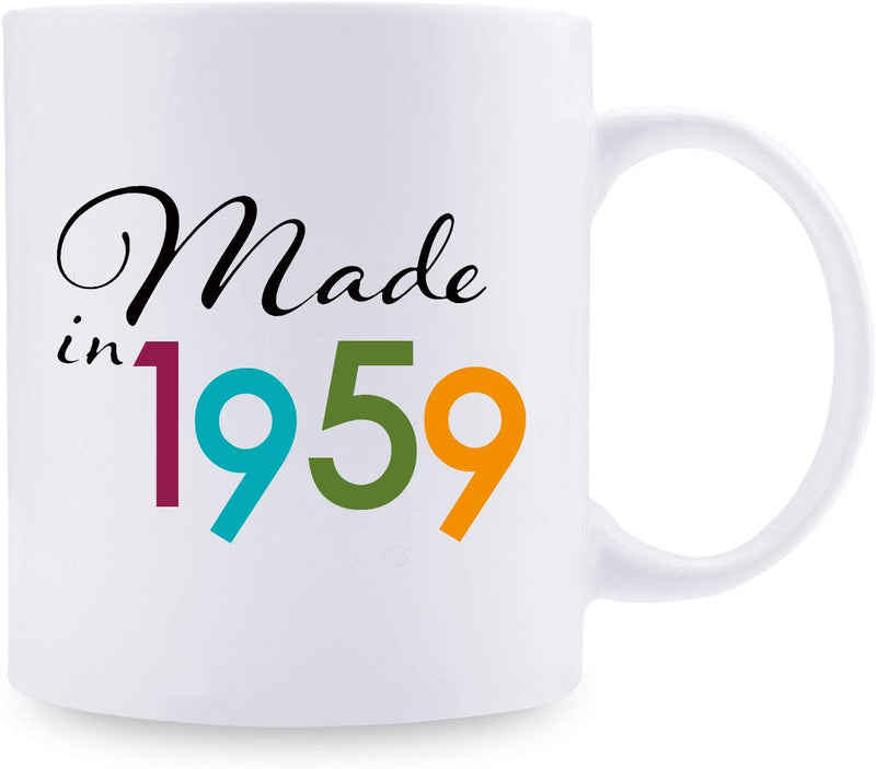 60th Birthday Gifts for Men - 1959 Birthday Gifts for Men, 60 Years Old Birthday Gifts Coffee Mug for Dad, Husband, Friend, Brother, Him, Colleague, Coworker - 11oz