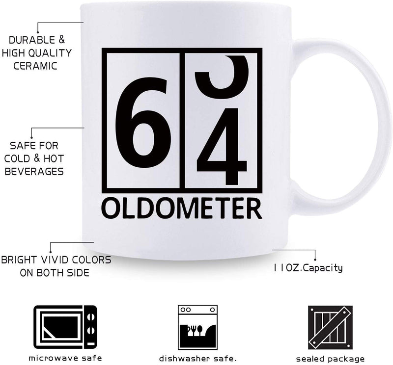 64th Birthday Gifts for Women - 1955 Birthday Gifts for Women, 64 Years Old Birthday Gifts Coffee Mug for Mom, Wife, Friend, Sister, Her, Colleague, Coworker, Oldometer Mug- 11oz