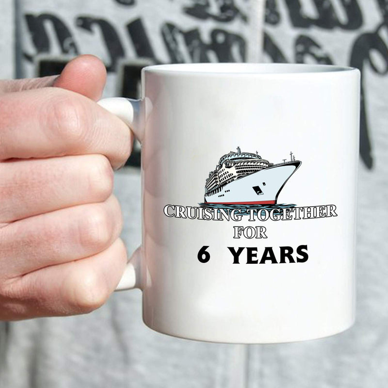 6th Anniversary Gifts - 6th Wedding Anniversary Gifts for Couple, 6 Year Anniversary Gifts 11oz Funny Coffee Mug for Couples, Husband, Hubby, Wife, Wifey, Her, Him, cruising together