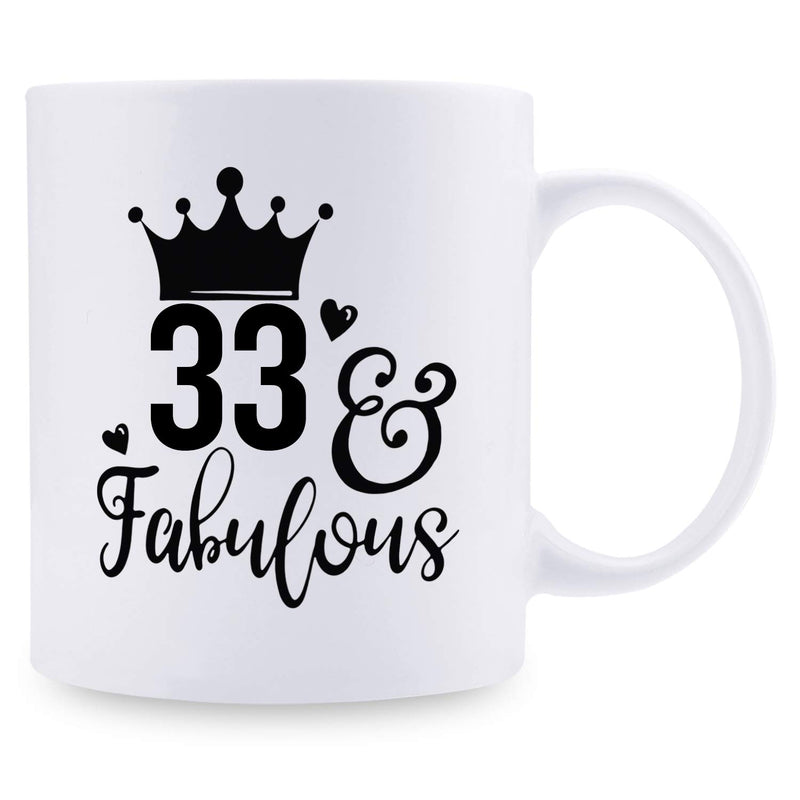 33rd Birthday Gifts for Women - 1986 Birthday Gifts for Women, 33 Years Old Birthday Gifts Coffee Mug for Mom, Wife, Friend, Sister, Her, Colleague, Coworker - 11oz