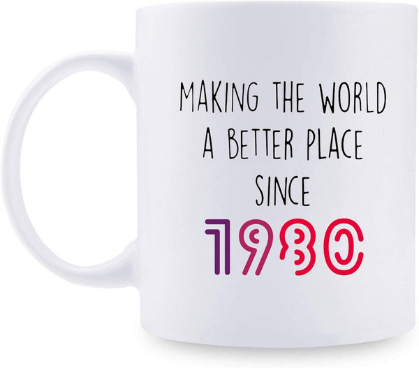 39th Birthday Gifts for Women - 1980 Birthday Gifts for Women, 39 Years Old Birthday Gifts Coffee Mug for Mom, Wife, Friend, Sister, Her, Colleague, Coworker - 11oz