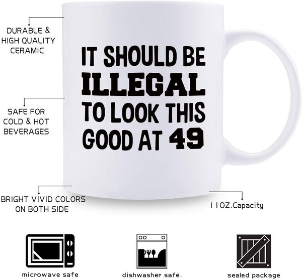 49th Birthday Gifts for Men - 1970 Birthday Gifts for Men, 49 Years Old Birthday Gifts Coffee Mug for Dad, Husband, Friend, Brother, Him, Colleague, Coworker - 11oz