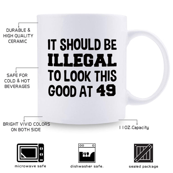 49th Birthday Gifts for Women - 1970 Birthday Gifts for Women, 49 Years Old Birthday Gifts Coffee Mug for Mom, Wife, Friend, Sister, Her, Colleague, Coworker - 11oz