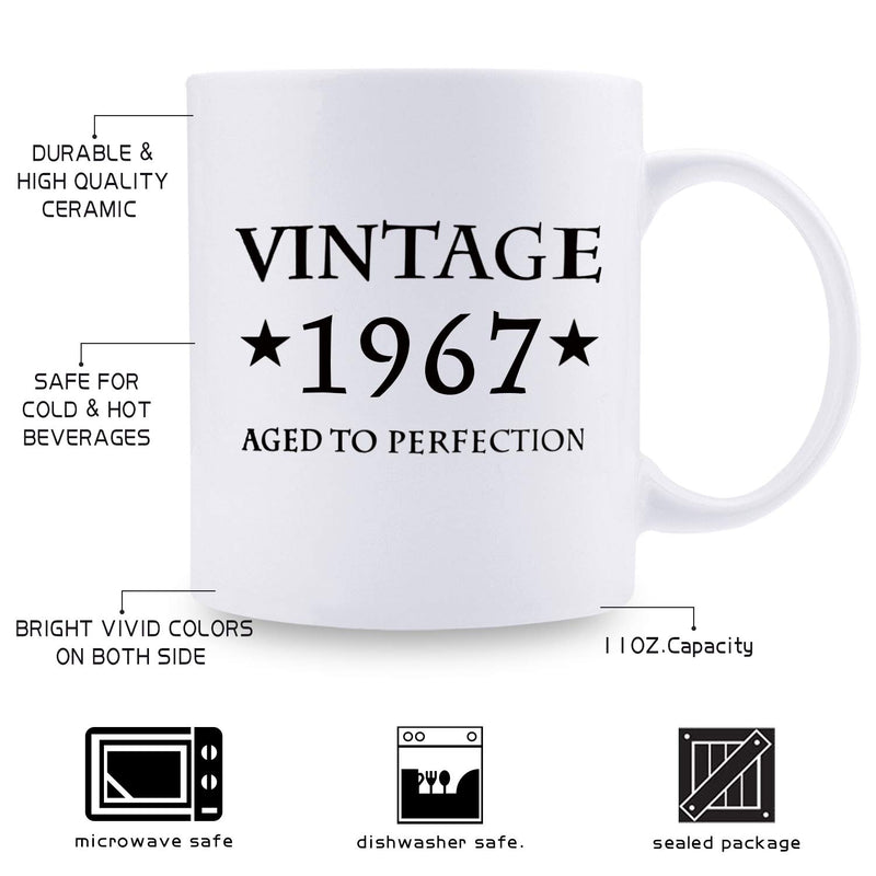 52nd Birthday Gifts for Men - 1967 Birthday Gifts for Men, 52 Years Old Birthday Gifts Coffee Mug for Dad, Husband, Friend, Brother, Him, Colleague, Coworker - 11oz