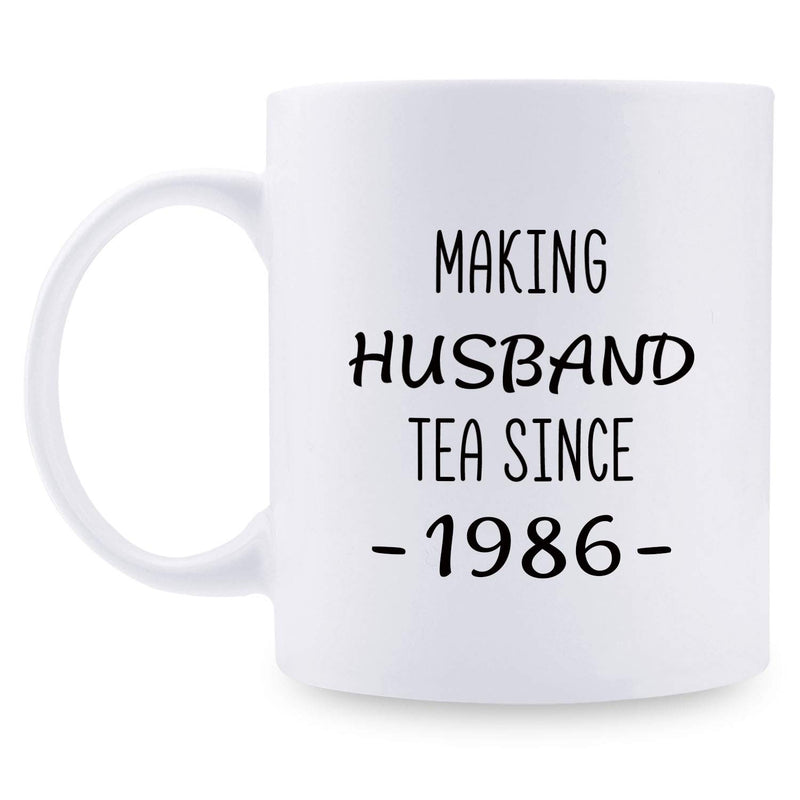 33rd Anniversary Gifts - 33rd Wedding Anniversary Gifts for Couple, 33 Year Anniversary Gifts 11oz Funny Coffee Mug for Husband, Hubby, Him, making husband tea