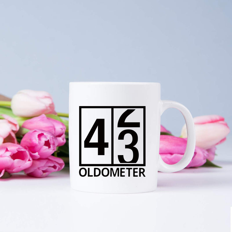 43rd Birthday Gifts for Men - 1976 Birthday Gifts for Men, 43 Years Old Birthday Gifts Coffee Mug for Dad, Husband, Friend, Brother, Him, Colleague, Coworker, Oldometer Mug - 11oz