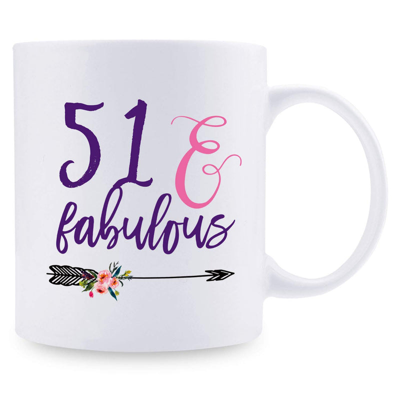 51st Birthday Gifts for Women - 1968 Birthday Gifts for Women, 51 Years Old Birthday Gifts Coffee Mug for Mom, Wife, Friend, Sister, Her, Colleague, Coworker - 11oz