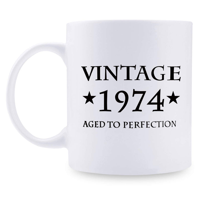 45th Birthday Gifts for Women - 1974 Birthday Gifts for Women, 45 Years Old Birthday Gifts Coffee Mug for Mom, Wife, Friend, Sister, Her, Colleague, Coworker - 11oz