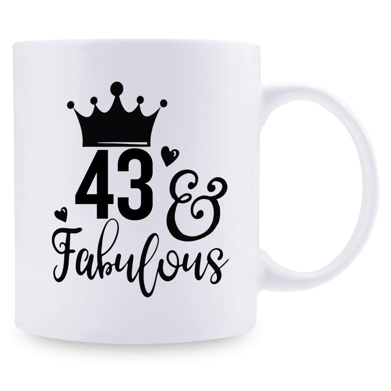 43rd Birthday Gifts for Women - 1976 Birthday Gifts for Women, 43 Years Old Birthday Gifts Coffee Mug for Mom, Wife, Friend, Sister, Her, Colleague, Coworker - 11oz