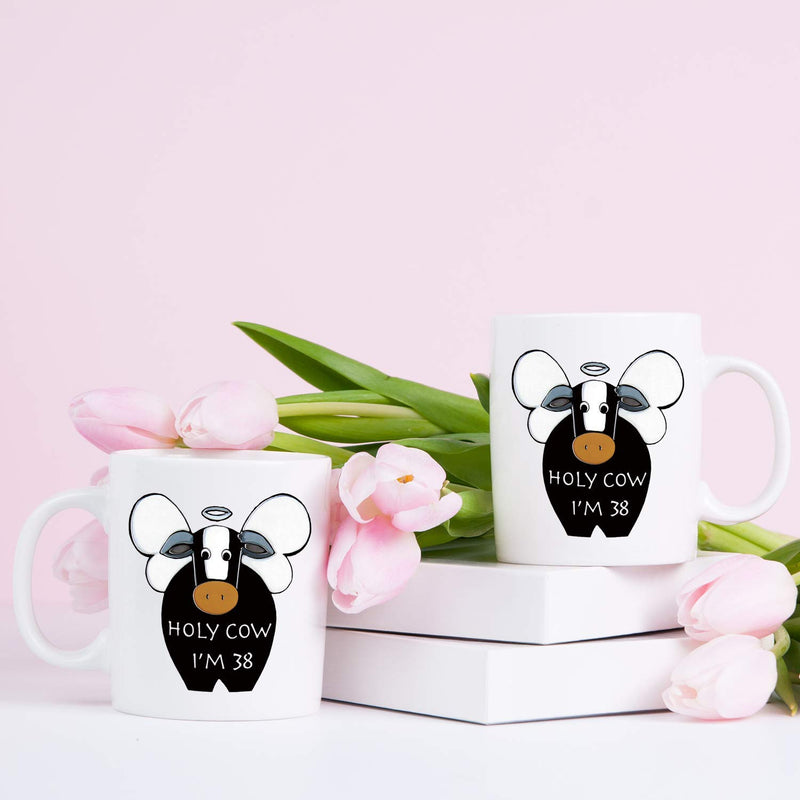 38th Birthday Gifts for Women - 1981 Birthday Gifts for Women, 38 Years Old Birthday Gifts Coffee Mug for Mom, Wife, Friend, Sister, Her, Colleague, Coworker, HOLY COW MUG - 11oz