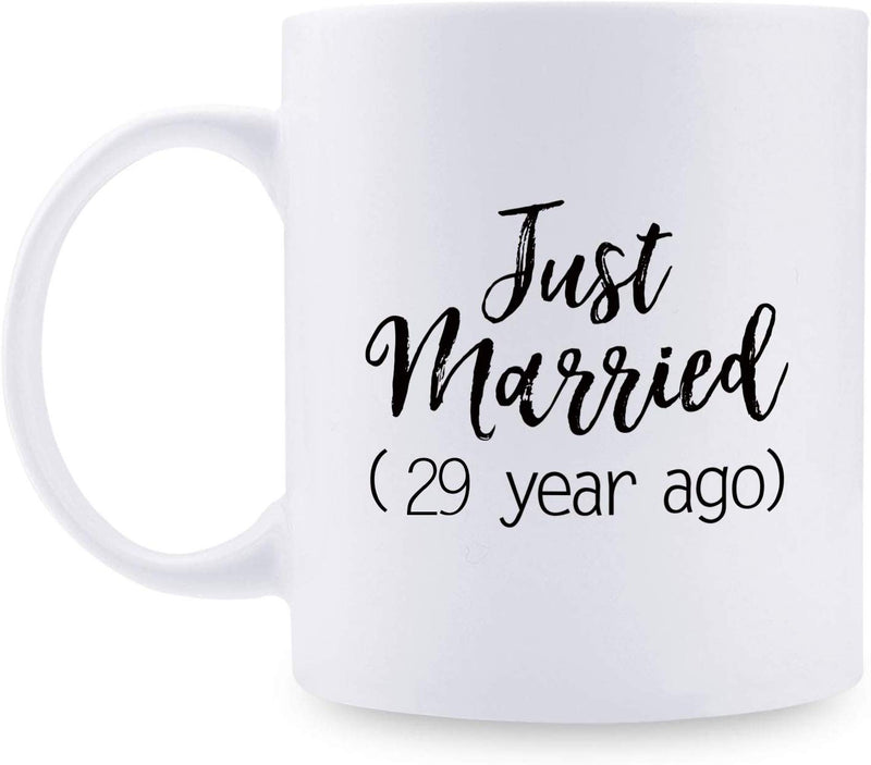 29th Anniversary Gifts - 29th Wedding Anniversary Gifts for Couple, 29 Year Anniversary Gifts 11oz Funny Coffee Mug for Couples, Husband, Hubby, Wife, Wifey, Her, Him, just married