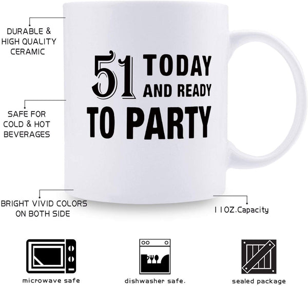 51st Birthday Gifts for Women - 1968 Birthday Gifts for Women, 51 Years Old Birthday Gifts Coffee Mug for Mom, Wife, Friend, Sister, Her, Colleague, Coworker - 11oz