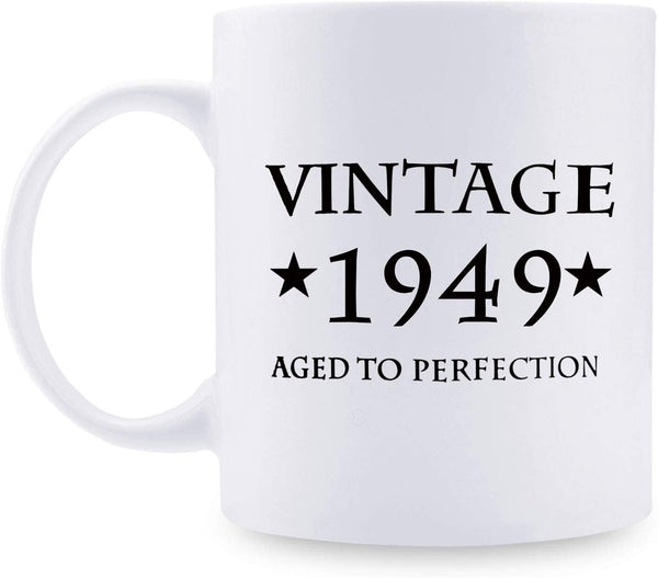 70th Birthday Gifts for Men - 1949 Birthday Gifts for Men, 70 Years Old Birthday Gifts Coffee Mug for Dad, Husband, Friend, Brother, Him, Colleague, Coworker - 11oz