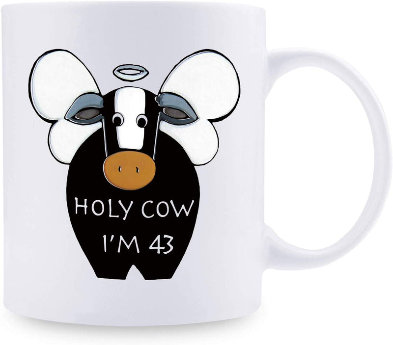 43rd Birthday Gifts for Women - 1976 Birthday Gifts for Women, 43 Years Old Birthday Gifts Coffee Mug for Mom, Wife, Friend, Sister, Her, Colleague, Coworker, HOLY COW MUG - 11oz