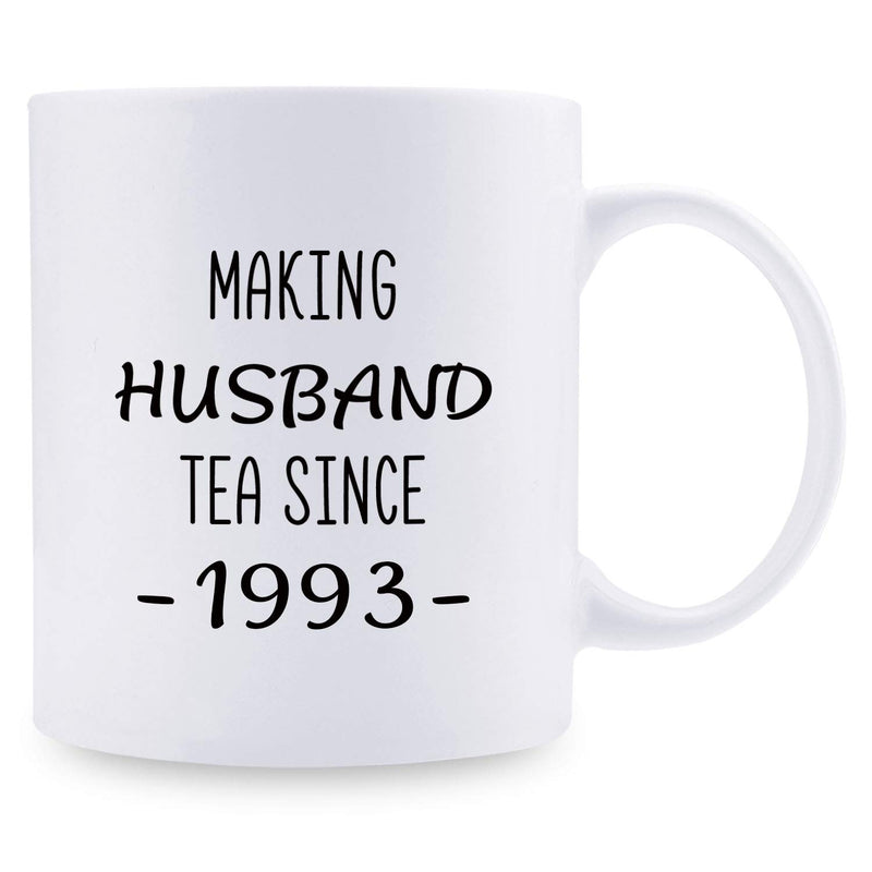 26th Anniversary Gifts - 26th Wedding Anniversary Gifts for Couple, 26 Year Anniversary Gifts 11oz Funny Coffee Mug for Husband, Hubby, Him, making husband tea