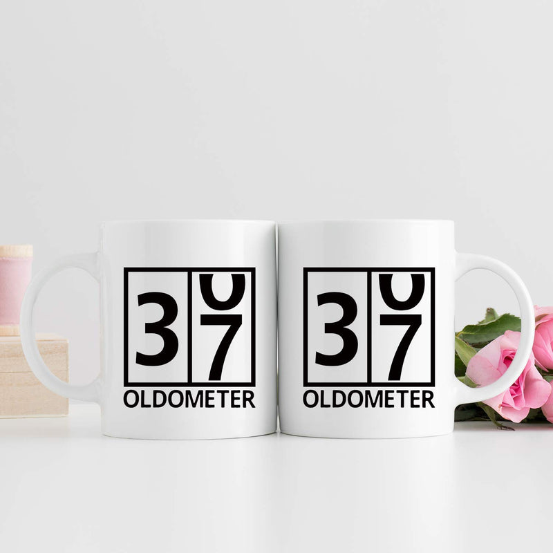 37th Birthday Gifts for Men - 1982 Birthday Gifts for Men, 37 Years Old Birthday Gifts Coffee Mug for Dad, Husband, Friend, Brother, Him, Colleague, Coworker, Oldometer Mug - 11oz