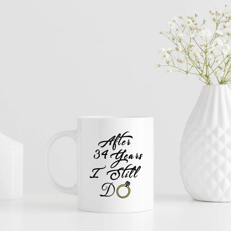 34th Anniversary Gifts - 34th Wedding Anniversary Gifts for Couple, 34 Year Anniversary Gifts 11oz Funny Coffee Mug for Couples, Husband, Hubby, Wife, Wifey, Her, Him, I Still Do