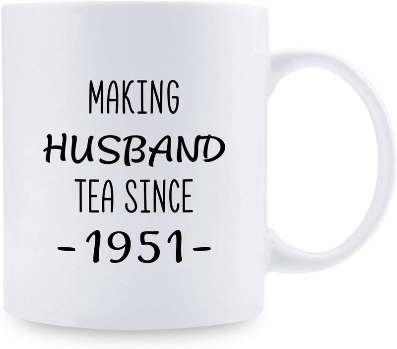 68th Anniversary Gifts - 68th Wedding Anniversary Gifts for Couple, 68 Year Anniversary Gifts 11oz Funny Coffee Mug for Husband, Hubby, Him, making husband tea