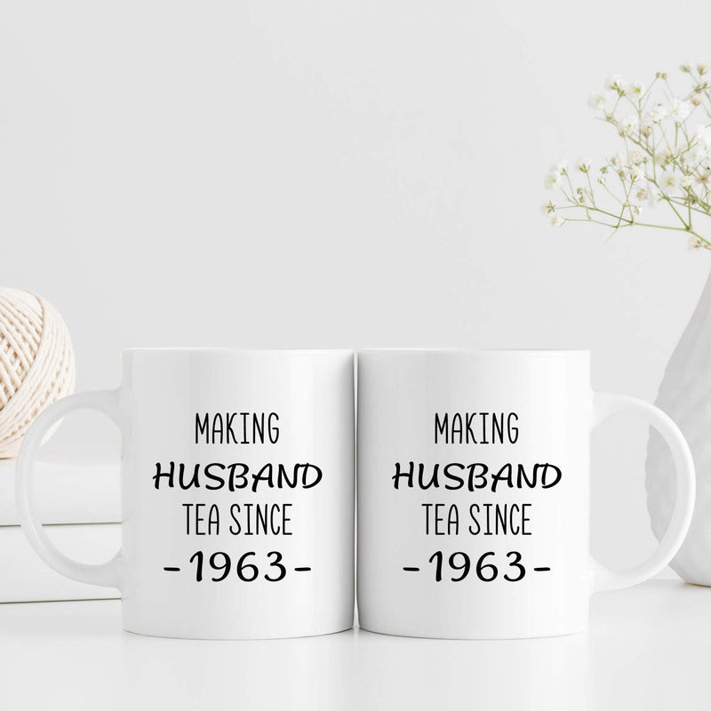 56th Anniversary Gifts - 56th Wedding Anniversary Gifts for Couple, 56 Year Anniversary Gifts 11oz Funny Coffee Mug for Husband, Hubby, Him, making husband tea