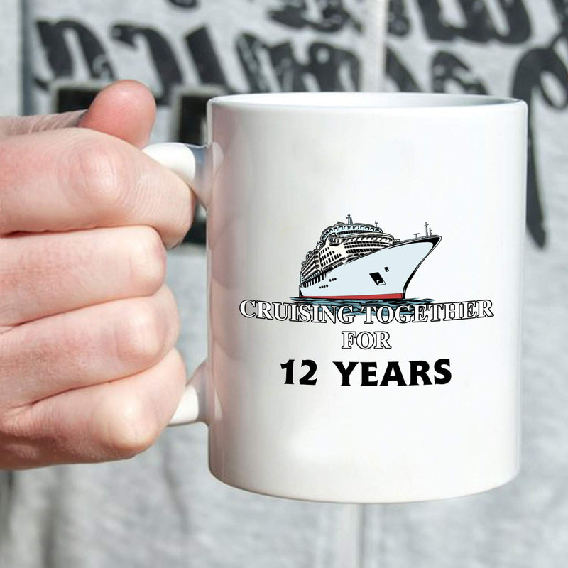 12th Anniversary Gifts - 12th Wedding Anniversary Gifts for Couple, 12 Year Anniversary Gifts 11oz Funny Coffee Mug for Couples, Husband, Hubby, Wife, Wifey, Her, Him, cruising together