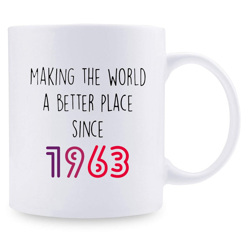 56th Birthday Gifts for Women - 1963 Birthday Gifts for Women, 56 Years Old Birthday Gifts Coffee Mug for Mom, Wife, Friend, Sister, Her, Colleague, Coworker - 11oz