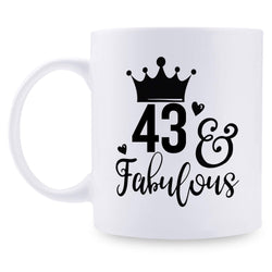 43rd Birthday Gifts for Women - 1976 Birthday Gifts for Women, 43 Years Old Birthday Gifts Coffee Mug for Mom, Wife, Friend, Sister, Her, Colleague, Coworker - 11oz