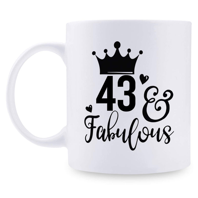 43rd Birthday Gifts for Women - 1976 Birthday Gifts for Women, 43 Years Old Birthday Gifts Coffee Mug for Mom, Wife, Friend, Sister, Her, Colleague, Coworker - 11oz