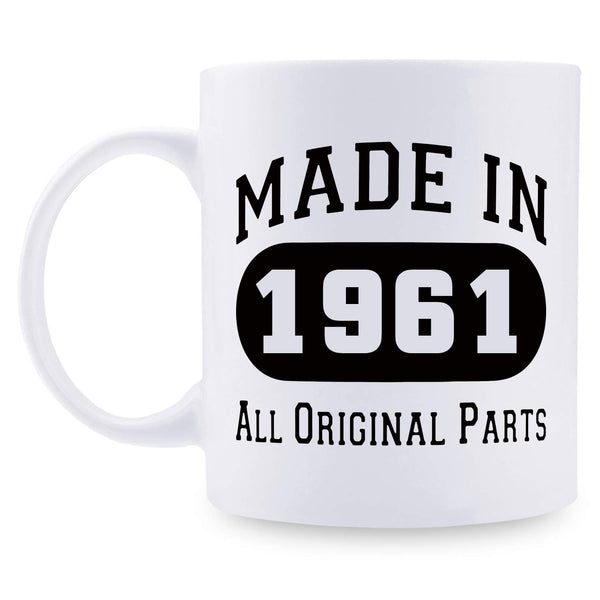 58th Birthday Gifts for Men - 1961 Birthday Gifts for Men, 58 Years Old Birthday Gifts Coffee Mug for Dad, Husband, Friend, Brother, Him, Colleague, Coworker - 11oz