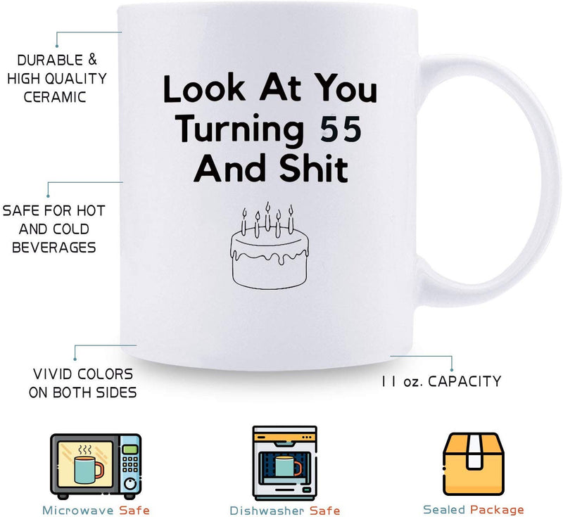 55th Birthday Gifts for Men - 1964 Birthday Gifts for Men, 55 Years Old Birthday Gifts Coffee Mug for Dad, Husband, Friend, Brother, Him, Colleague, Coworker - 11oz