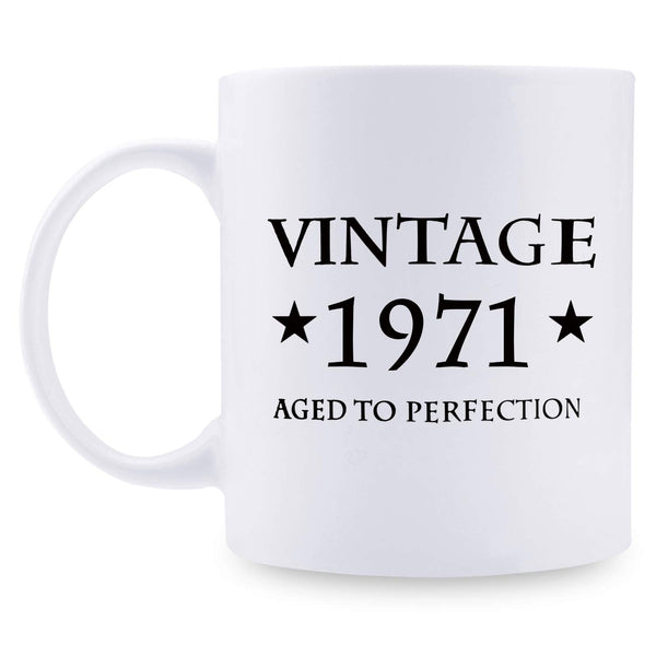 48th Birthday Gifts for Women - 1971 Birthday Gifts for Women, 48 Years Old Birthday Gifts Coffee Mug for Mom, Wife, Friend, Sister, Her, Colleague, Coworker - 11oz