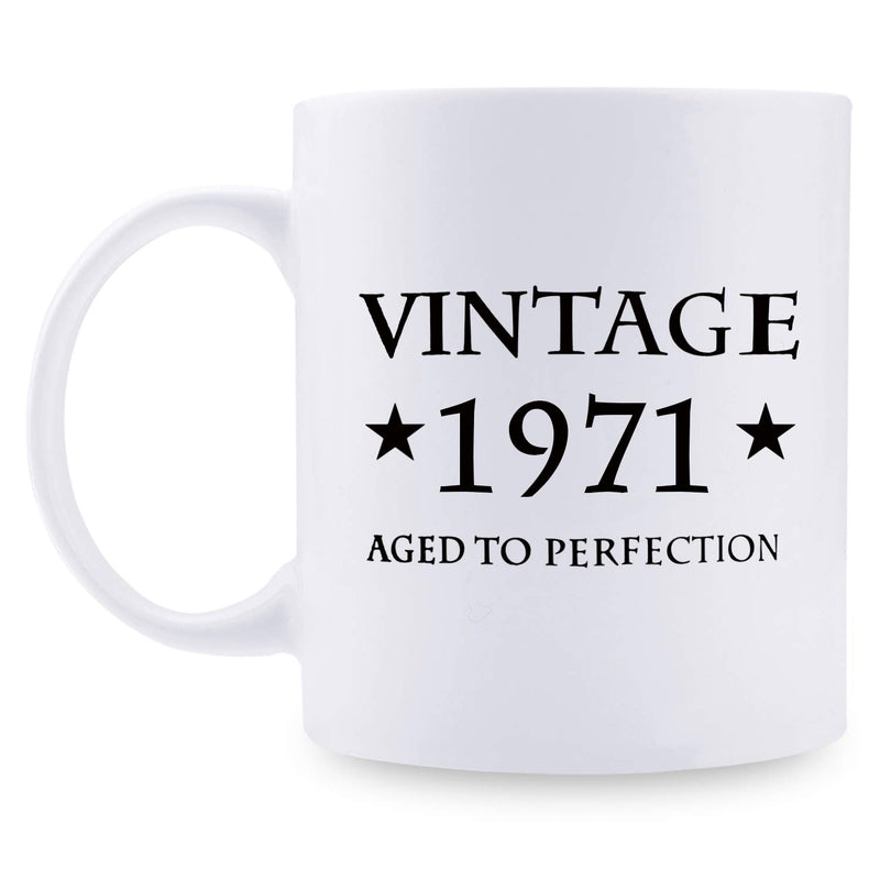 48th Birthday Gifts for Women - 1971 Birthday Gifts for Women, 48 Years Old Birthday Gifts Coffee Mug for Mom, Wife, Friend, Sister, Her, Colleague, Coworker - 11oz